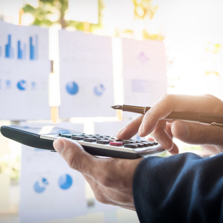 Calculator and hands