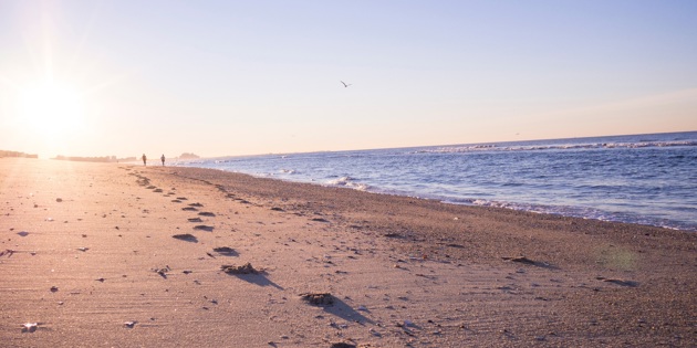 Footprints on beach