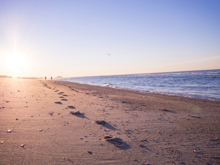 Footprints on beach