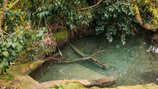 Concrete section within stream