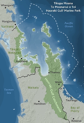 Map of the Hauraki Gulf Marine Park