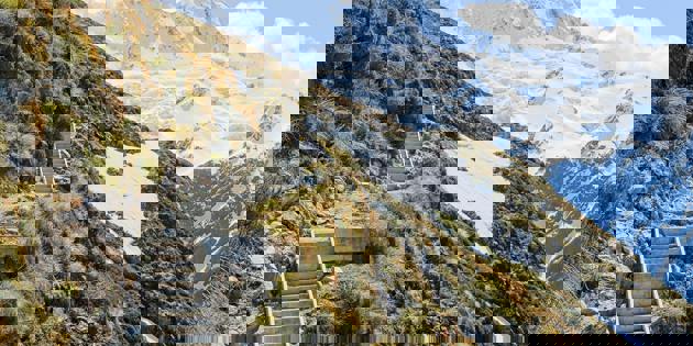 Steps on mountain track