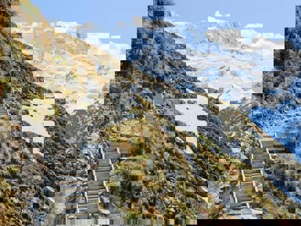 Steps on mountain track