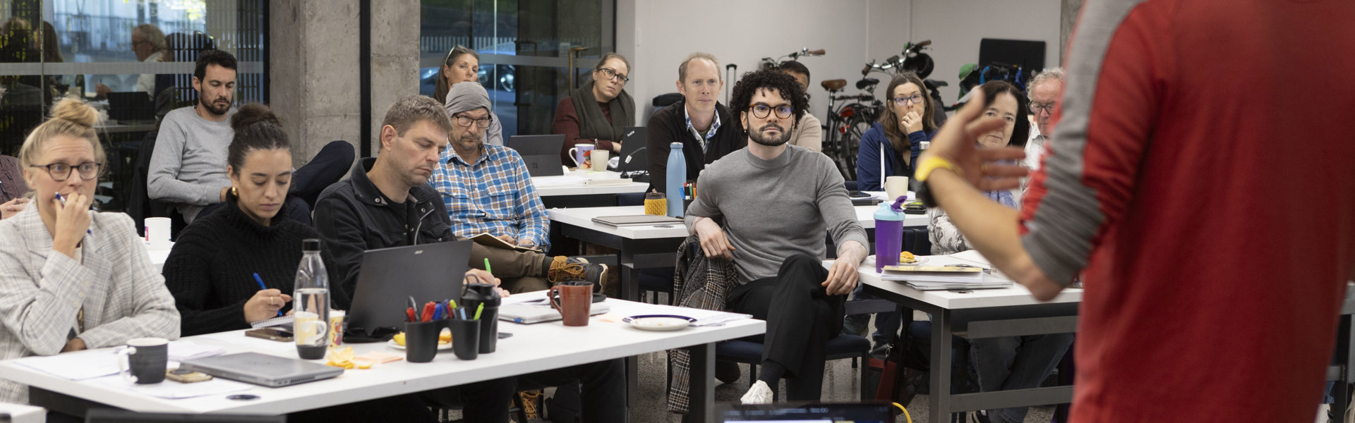 Man presenting at workshop 