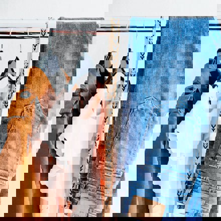 Clothes hanging on rack