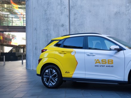 Car with ASB branding
