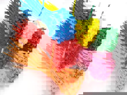 Bunches of colourful cable ties