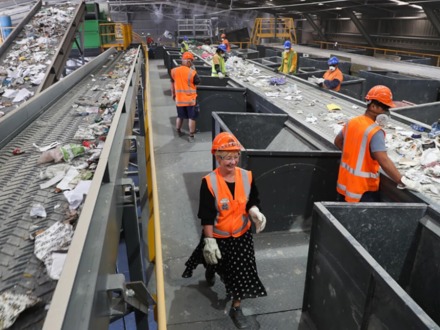 Sorting at recycling plant