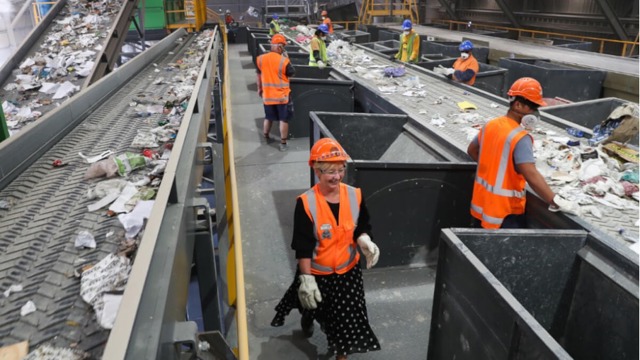 Sorting at recycling plant