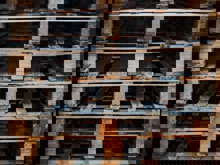Stack of empty wooden pallets