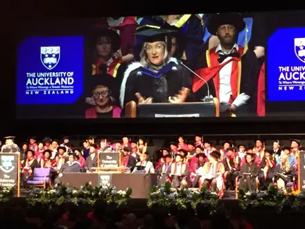 Woman giving graduation speech