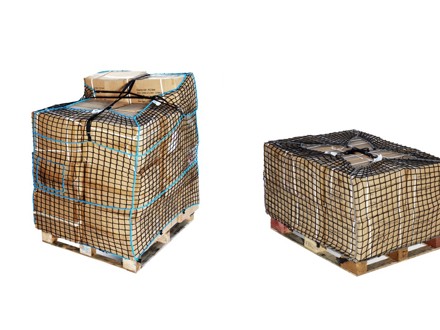 Two pallet loads covered by netting