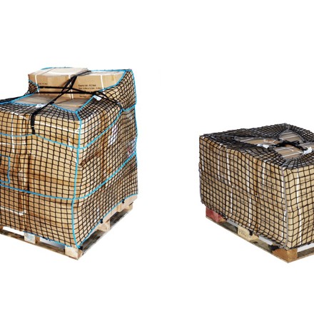 Two pallet loads covered by netting