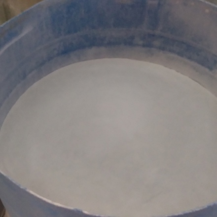 Container of glass bead dust