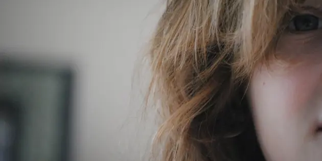 close up of girl's face