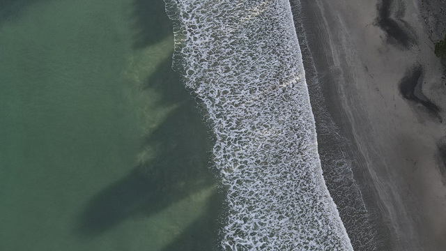 Aerial view of beach and sea