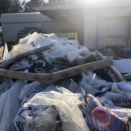 Piles of cloth rags and other waste